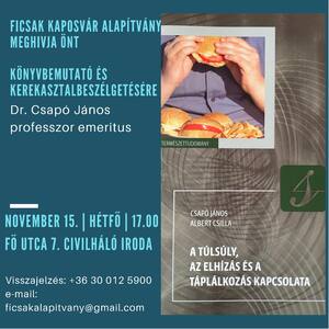 Könyvbemutató és kerekasztalbeszélgetésre hívjuk az érdeklődőket, november 15-én /hétfő/ 17:00 órakor a Civil Háló Irodába, Kaposvár, Fő u. 7.